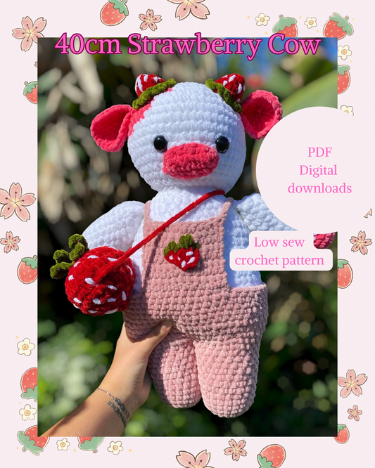 40cm Strawberry Cow Pattern