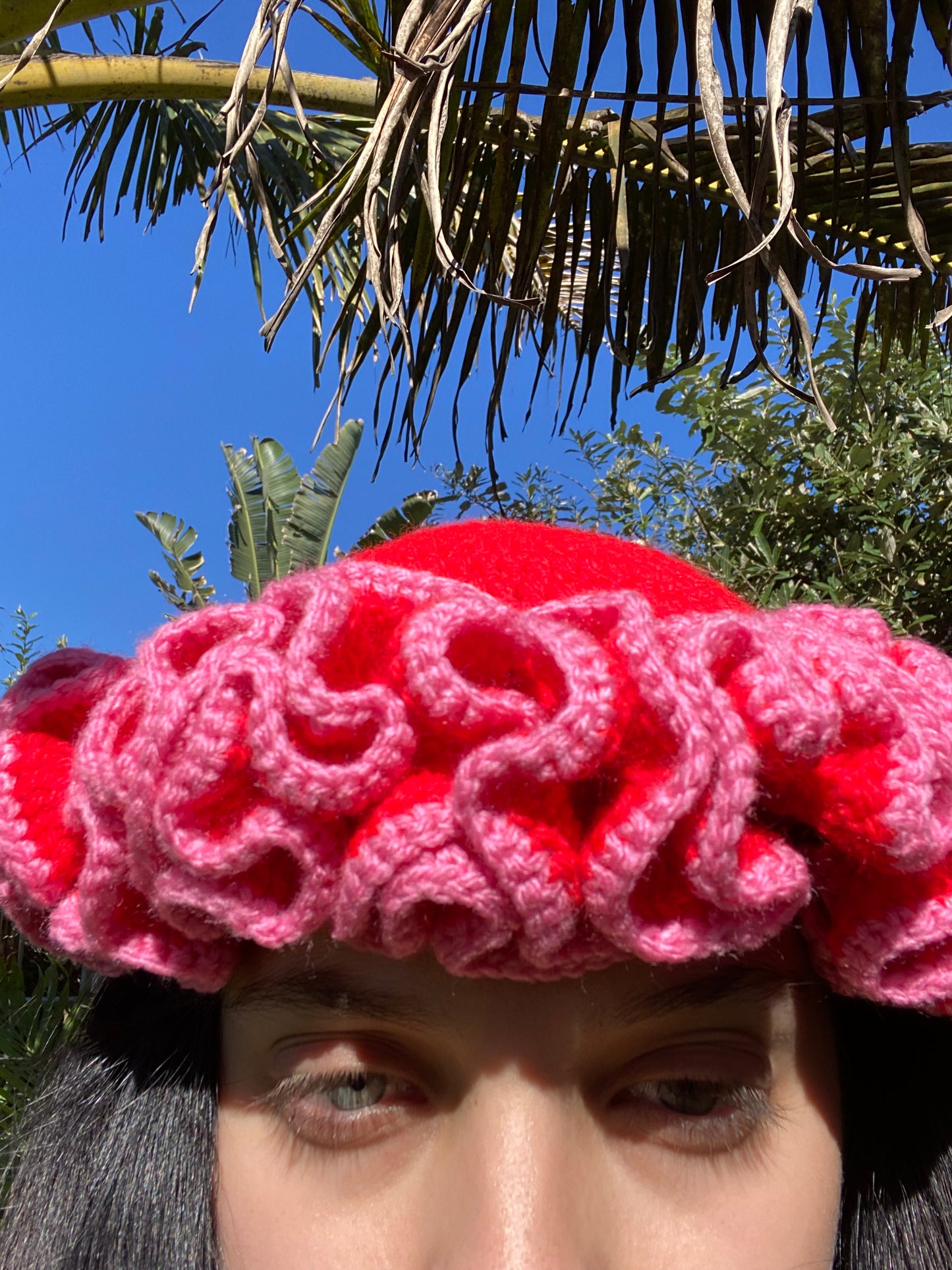 Two Tone Ruffle Hat